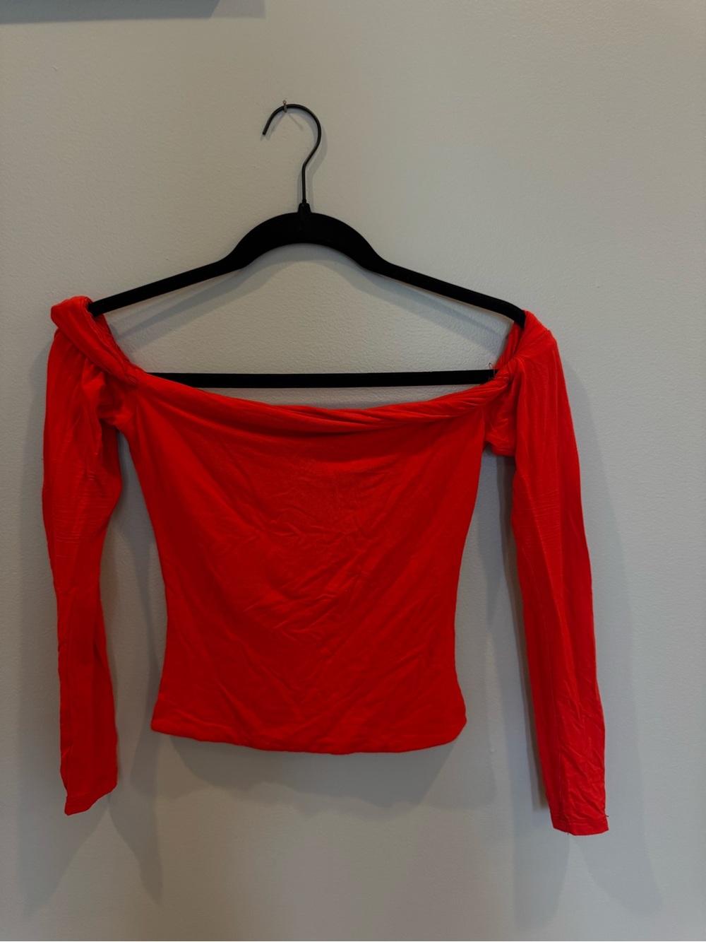 Princess Polly Off-Shoulder Long Sleeve Top - Red